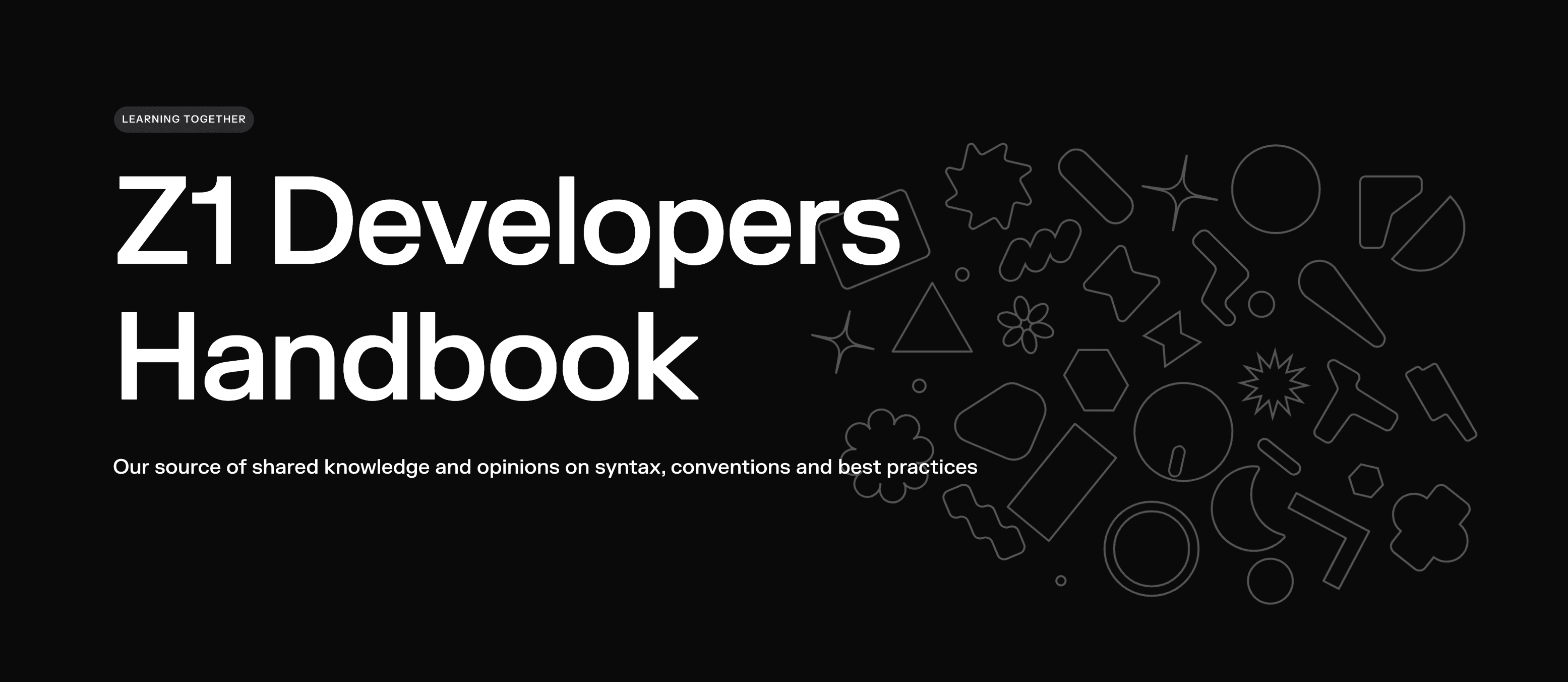 Cover for Z1 Developers Handbook - Our source of shared knowledge and opinions on syntax, conventions and best practices